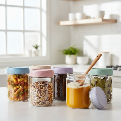 Barattoli Vetro Ermetici Contenitori Cucina Impilabili Conservazione