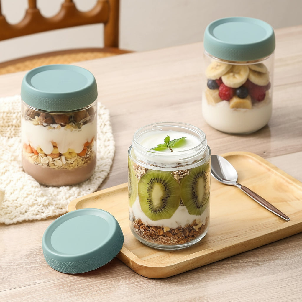 Barattoli Vetro Ermetici Contenitori Cucina Impilabili Conservazione