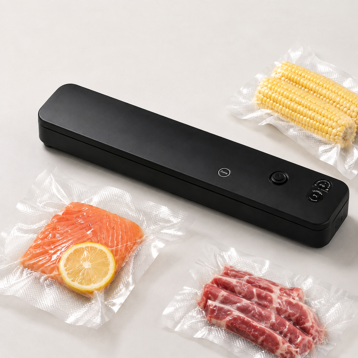Envasadora al vacío de alimentos automática, compacta para encimera de cocina