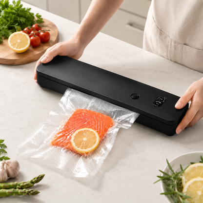 Envasadora al vacío de alimentos automática, compacta para encimera de cocina