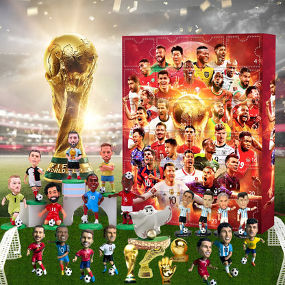 Set espositivo di figure per calendario dell'avvento del calcio
