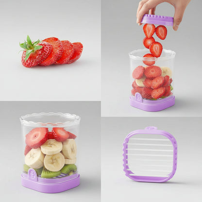 Cortador Frutas Acero Inoxidable 8 Cuchillas Rebanador Fresas