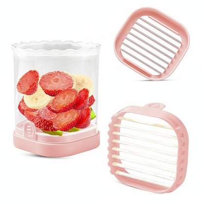 Cortador Frutas Acero Inoxidable 8 Cuchillas Rebanador Fresas
