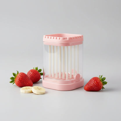 Cortador Frutas Acero Inoxidable 8 Cuchillas Rebanador Fresas
