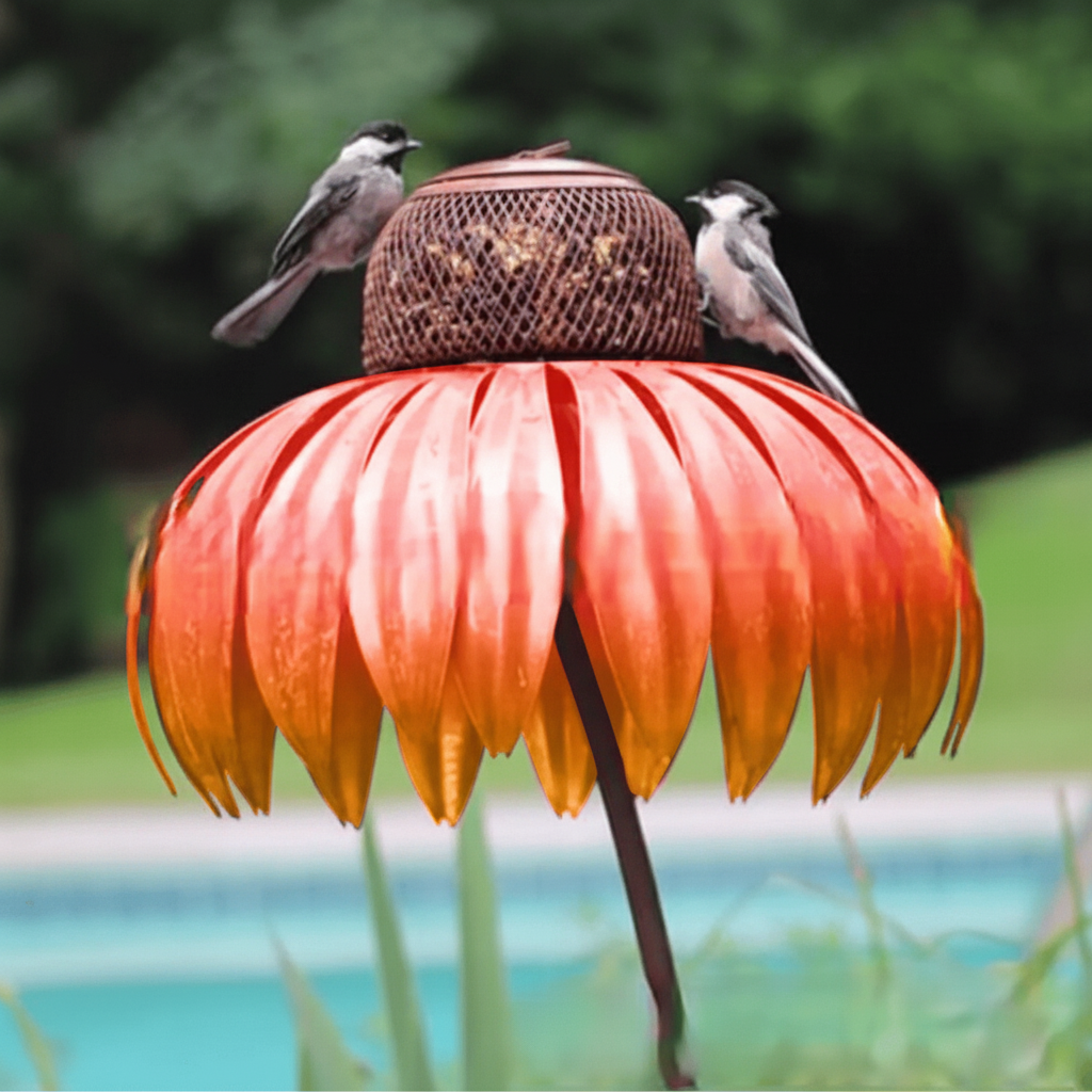 Vogelfutterstelle Metall Garten Sonnenblume Hängende Futter-Schale für draußen
