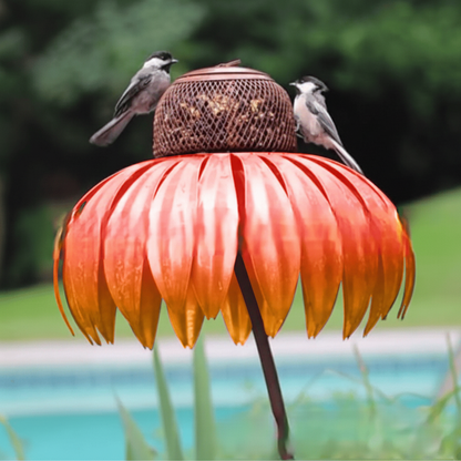 Vogelfutterstelle Metall Garten Sonnenblume Hängende Futter-Schale für draußen
