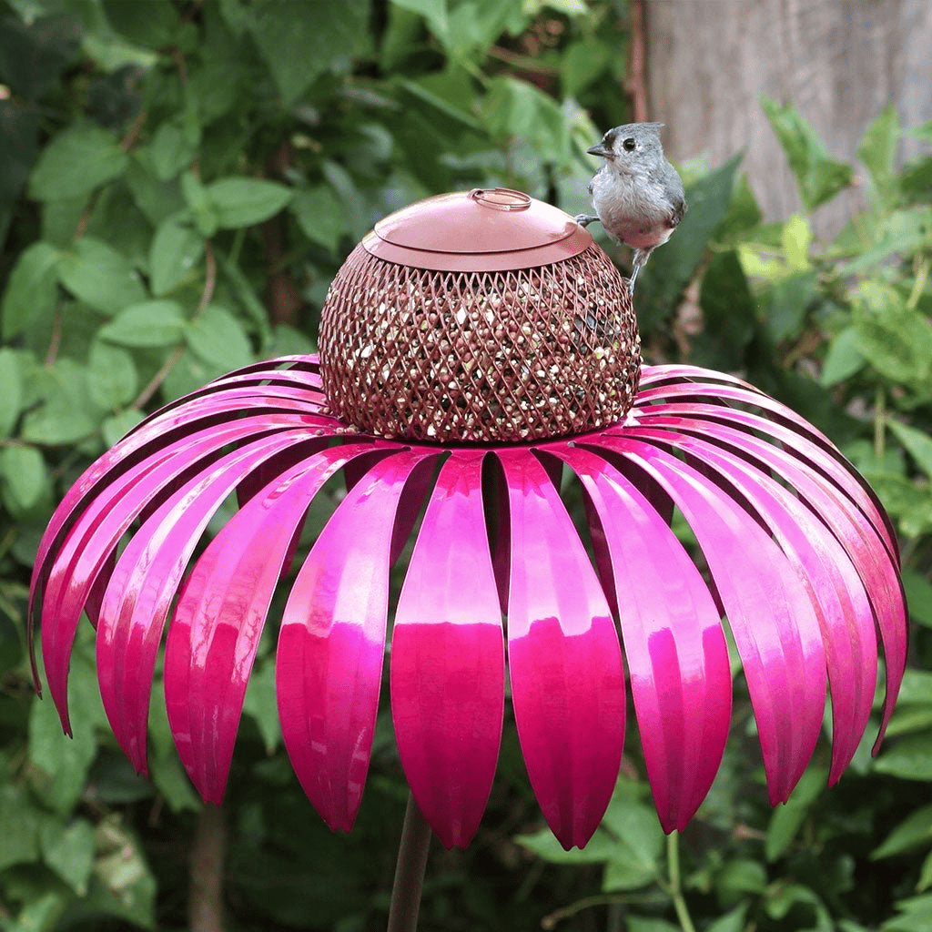Vogelfutterstelle Metall Garten Sonnenblume Hängende Futter-Schale für draußen
