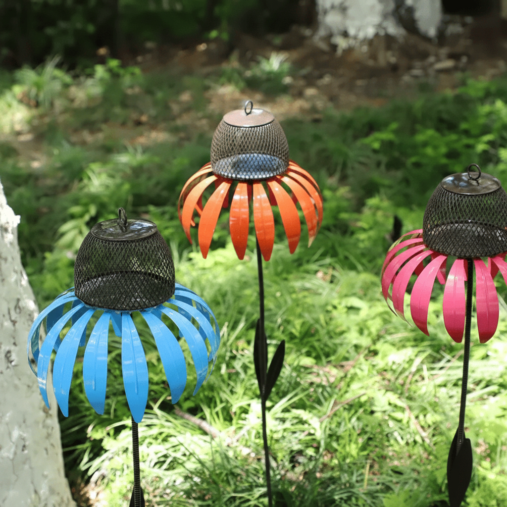 Vogelfutterstelle Metall Garten Sonnenblume Hängende Futter-Schale für draußen