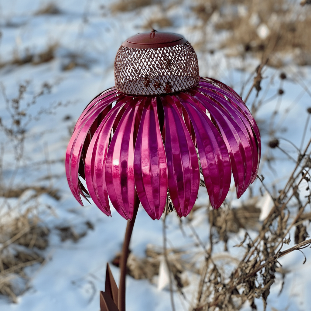 Vogelfutterstelle Metall Garten Sonnenblume Hängende Futter-Schale für draußen