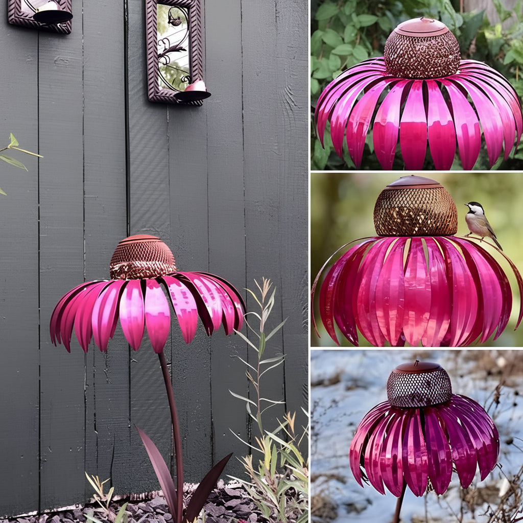Vogelfutterstelle Metall Garten Sonnenblume Hängende Futter-Schale für draußen