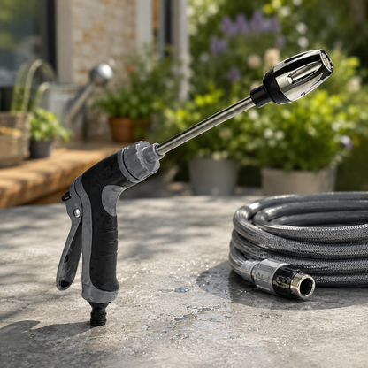 Garden Hose Nozzle Adjustable Stainless Steel High Pressure