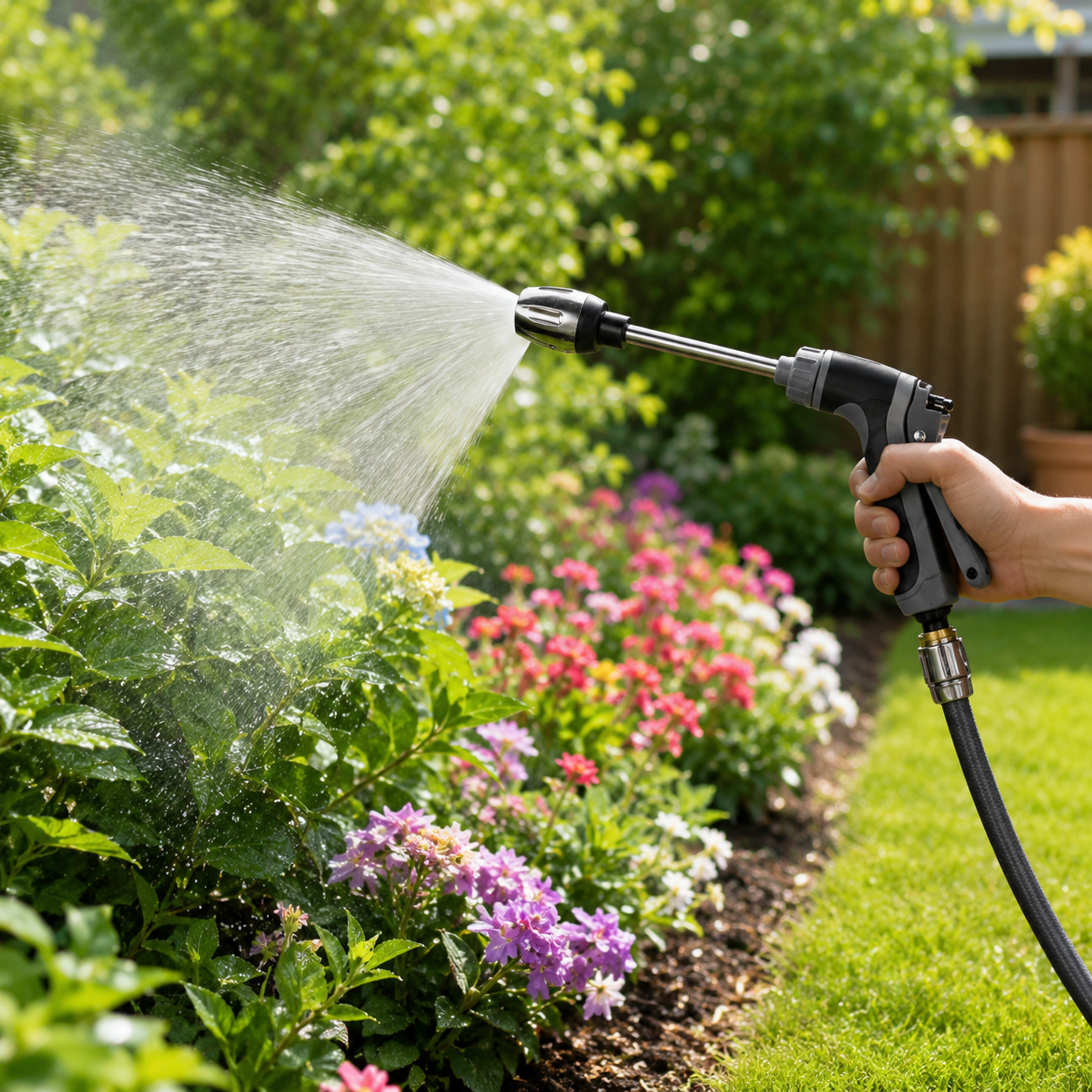 Garden Hose Nozzle Adjustable Stainless Steel High Pressure