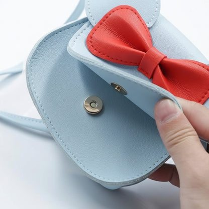 Borsetta da ragazza con topolino carino a tracolla con fiocco in pelle sintetica mini borsa a mano