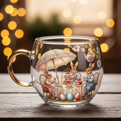 Tazza di Vetro Natalizia Motivi Invernali Tazza Festiva per Bevande Calde