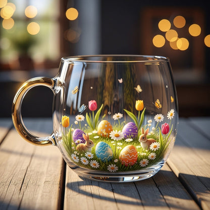 Tazza di Vetro Natalizia Motivi Invernali Tazza Festiva per Bevande Calde
