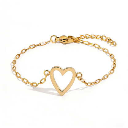 Pulsera Ajustable Cadena de Corazón Juego de Joyería para Parejas