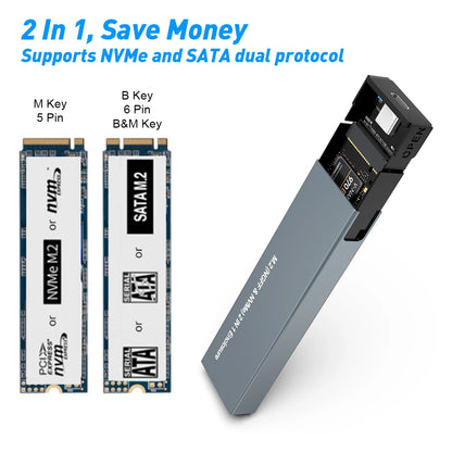 כונן קשיח חיצוני נייד SSD מארז USB C NVMe SATA