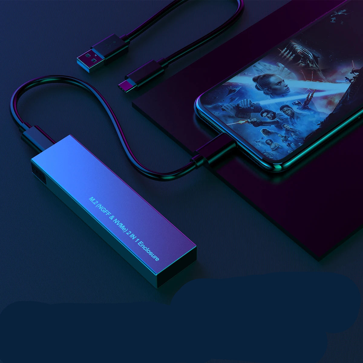 כונן קשיח חיצוני נייד SSD מארז USB C NVMe SATA