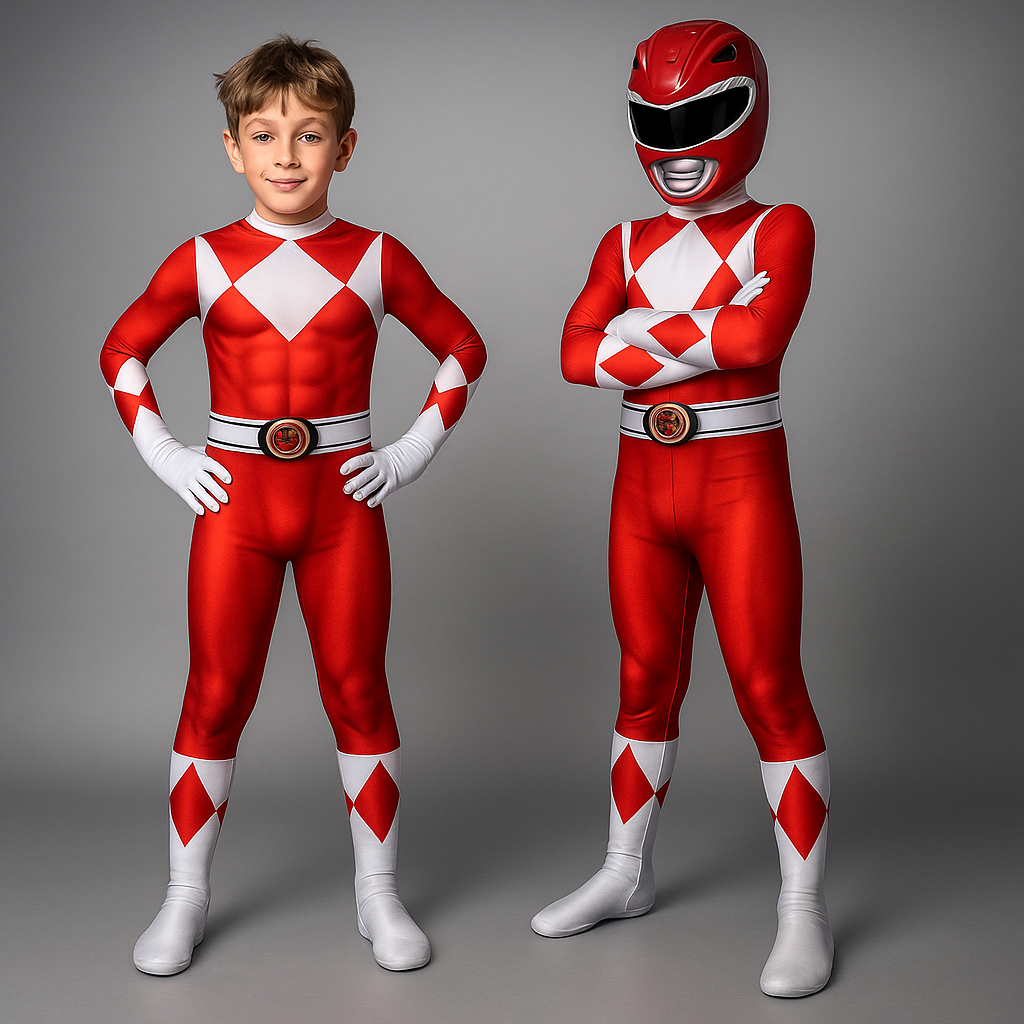 Tuta Bambino Carnevale Stampa Muscoli Supereroe Abito Festa