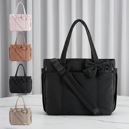 Tragetasche Damen Schleife Nylon Schultertasche Arbeit Reise