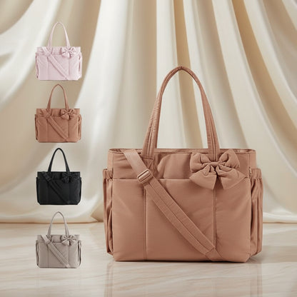 Tragetasche Damen Schleife Nylon Schultertasche Arbeit Reise