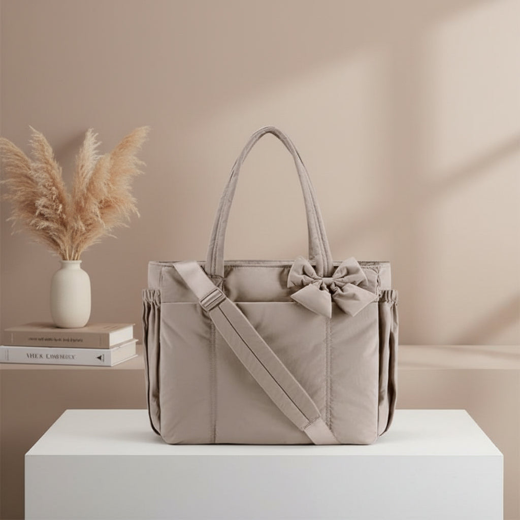 Tragetasche Damen Schleife Nylon Schultertasche Arbeit Reise