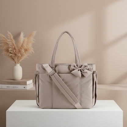 Tragetasche Damen Schleife Nylon Schultertasche Arbeit Reise