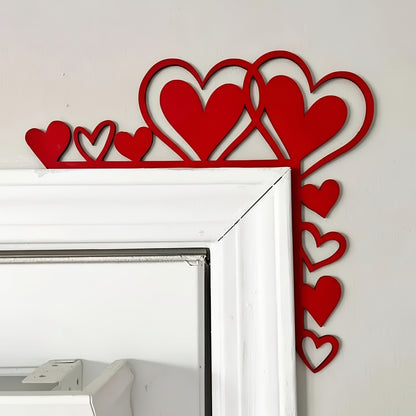 Adesivo Specchio Cornice a Forma di Cuore Decorazione da Parete in Acrilico per Stanza