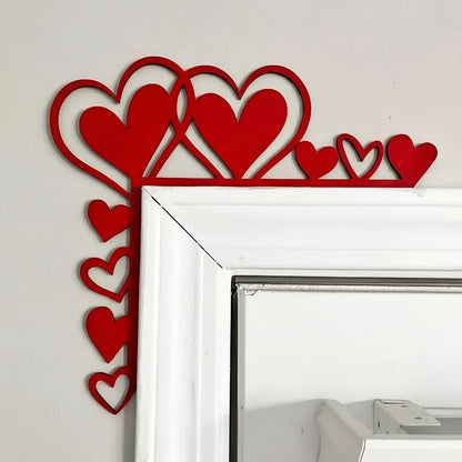 Adesivo Specchio Cornice a Forma di Cuore Decorazione da Parete in Acrilico per Stanza