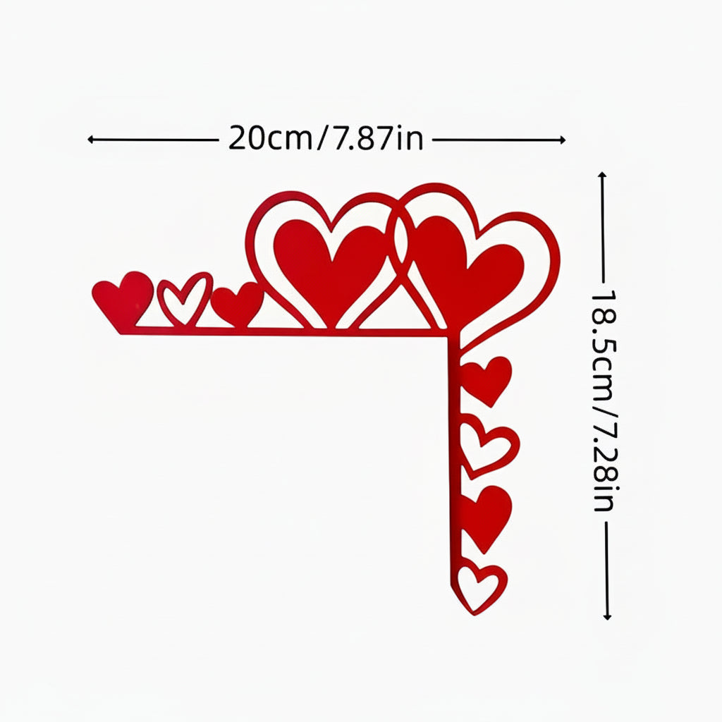 Adesivo Specchio Cornice a Forma di Cuore Decorazione da Parete in Acrilico per Stanza