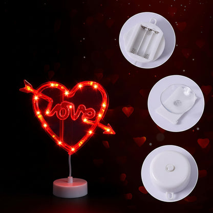 Luces LED Corazón Ventana Ventosa Decoración Romántica a Pilas
