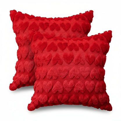 Fundas de Almohada con Diseño de Corazones Rosadas de Poliéster para San Valentín
