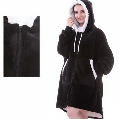 Wearable  Cozy Blanket Hooded Thick Warm Blanket