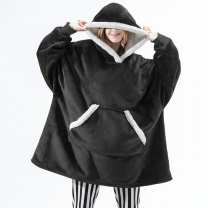Wearable  Cozy Blanket Hooded Thick Warm Blanket