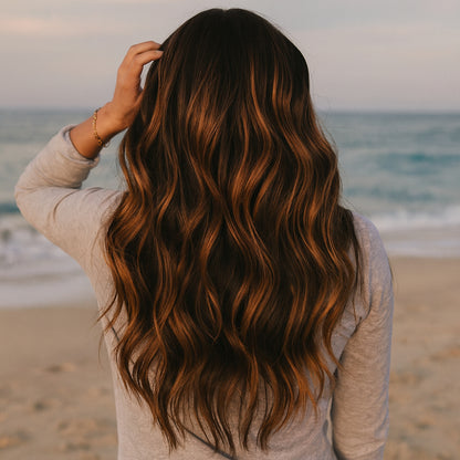 Hair Extensions Natural Wavy Human Hair Clip-In Long Volume Set