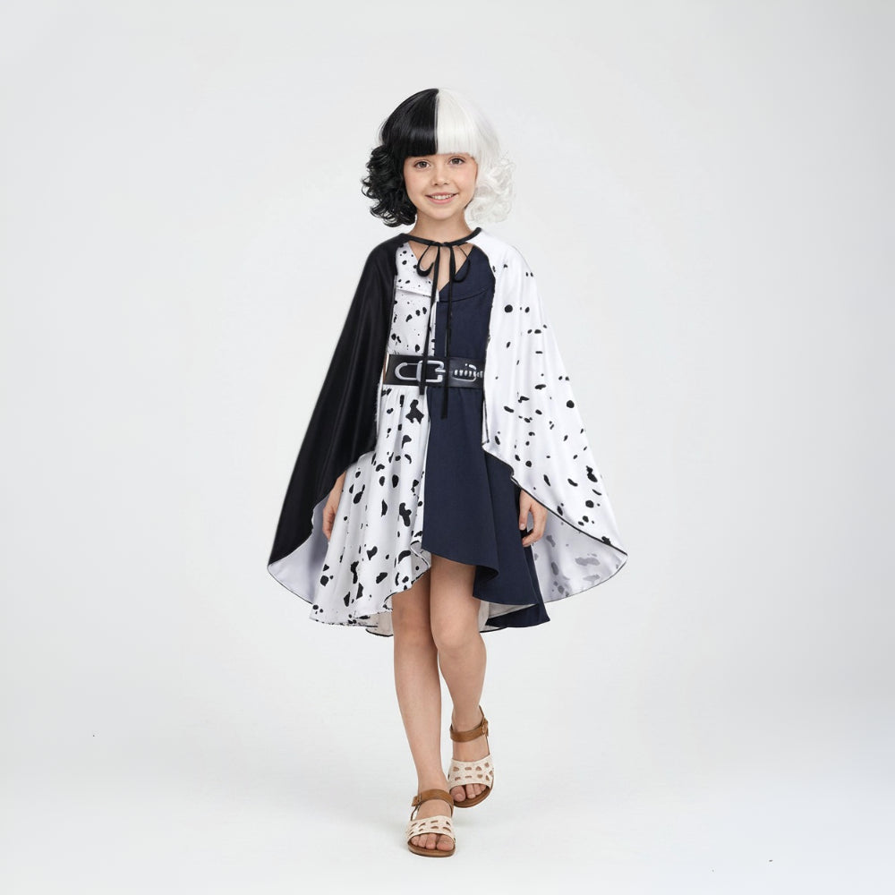 Costume di Halloween Vestito Dalmata Mantello Outfit Cosplay