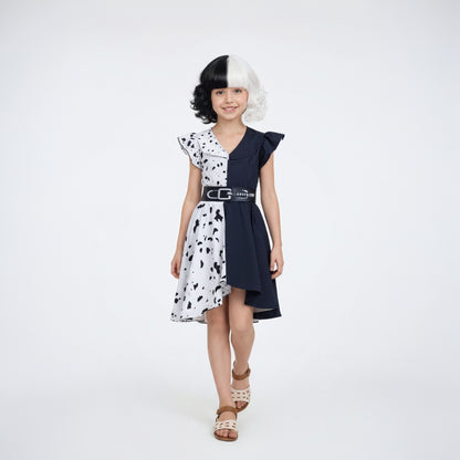 Costume di Halloween Vestito Dalmata Mantello Outfit Cosplay