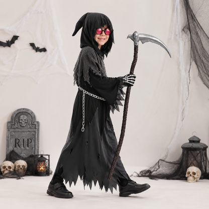 Fatos de Halloween Conjunto de Túnica com Capuz do Ceifador