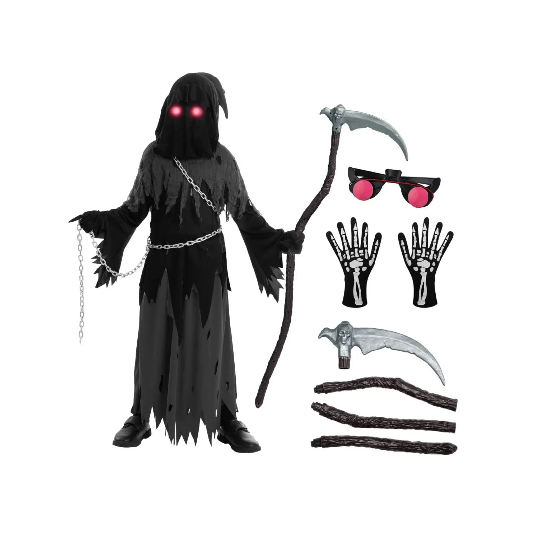 Fatos de Halloween Conjunto de Túnica com Capuz do Ceifador