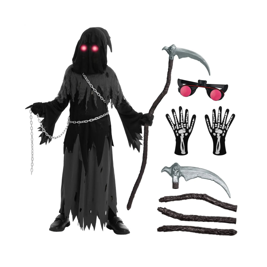 Fatos de Halloween Conjunto de Túnica com Capuz do Ceifador