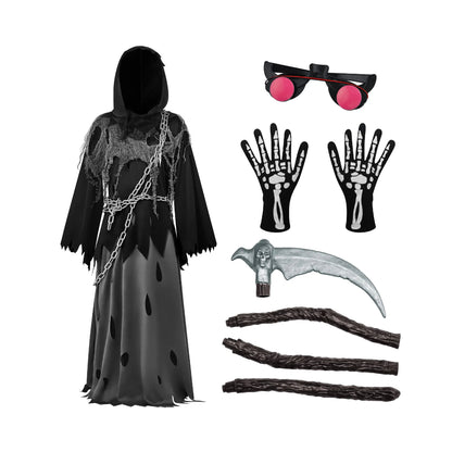 Fatos de Halloween Conjunto de Túnica com Capuz do Ceifador