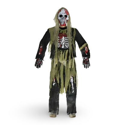 Costume di Halloween Scheletro Zombie Maschera Completo