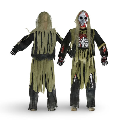 Costume di Halloween Scheletro Zombie Maschera Completo