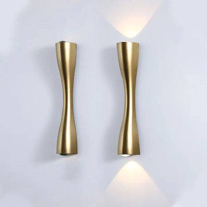 Lampada da parete moderna in oro | Lampada nordica impermeabile con luce verso l'alto e verso il basso