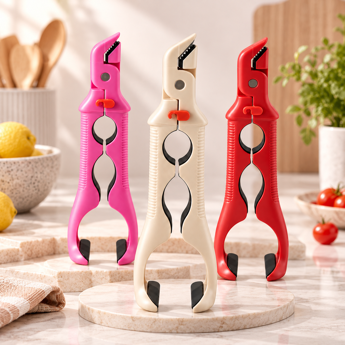 Portautensili da cucina con manico resistente al calore e impugnatura antiscivolo