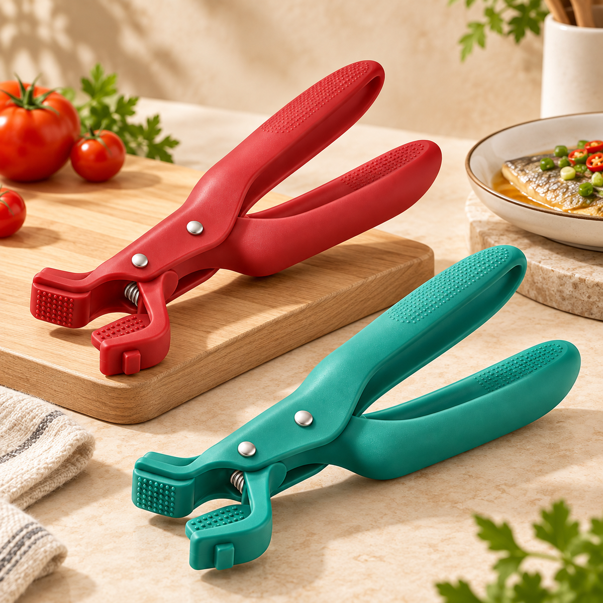 Heat Resistant Kitchen Tongs Non Slip Easy Grip Design