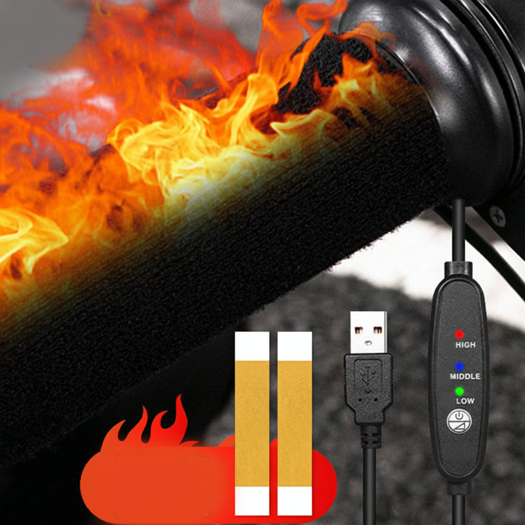Impugnature Riscaldate per Manubrio Moto Controllo della Temperatura Alimentate via USB