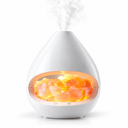Dekorativt design med diffuser og Himalayasaltlampe