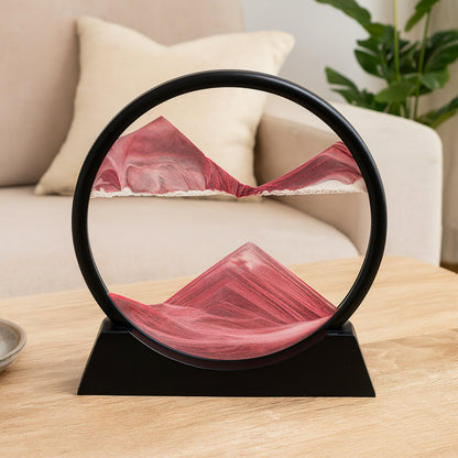 Scultura da tavolo con vetro mobile e sabbia decorativa per la casa
