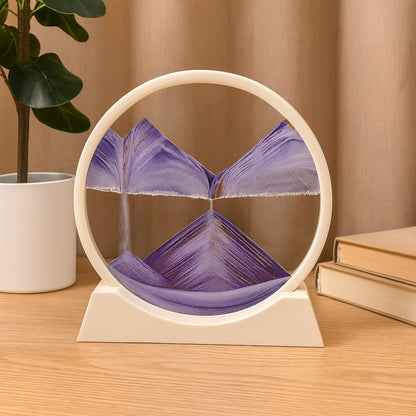 Scultura da tavolo con vetro mobile e sabbia decorativa per la casa